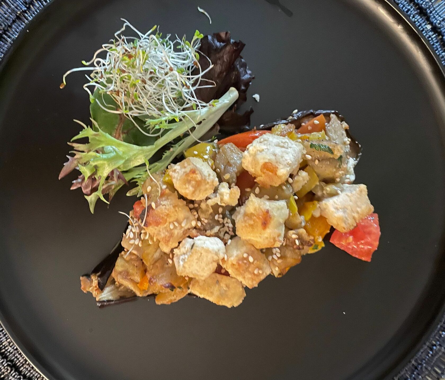 Eggplant with tofu cheese