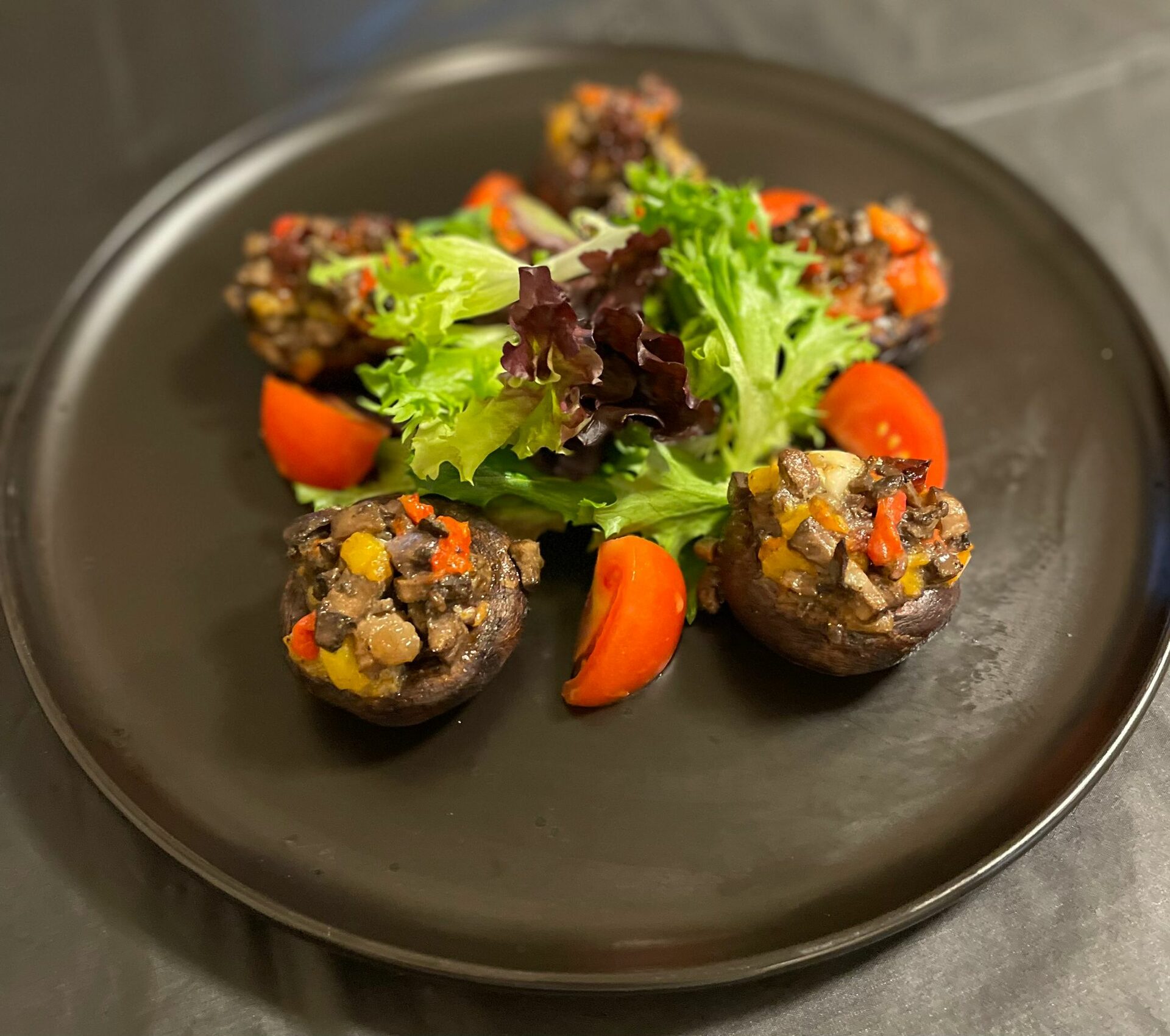 Mushrooms stuffed<br>with vegetables