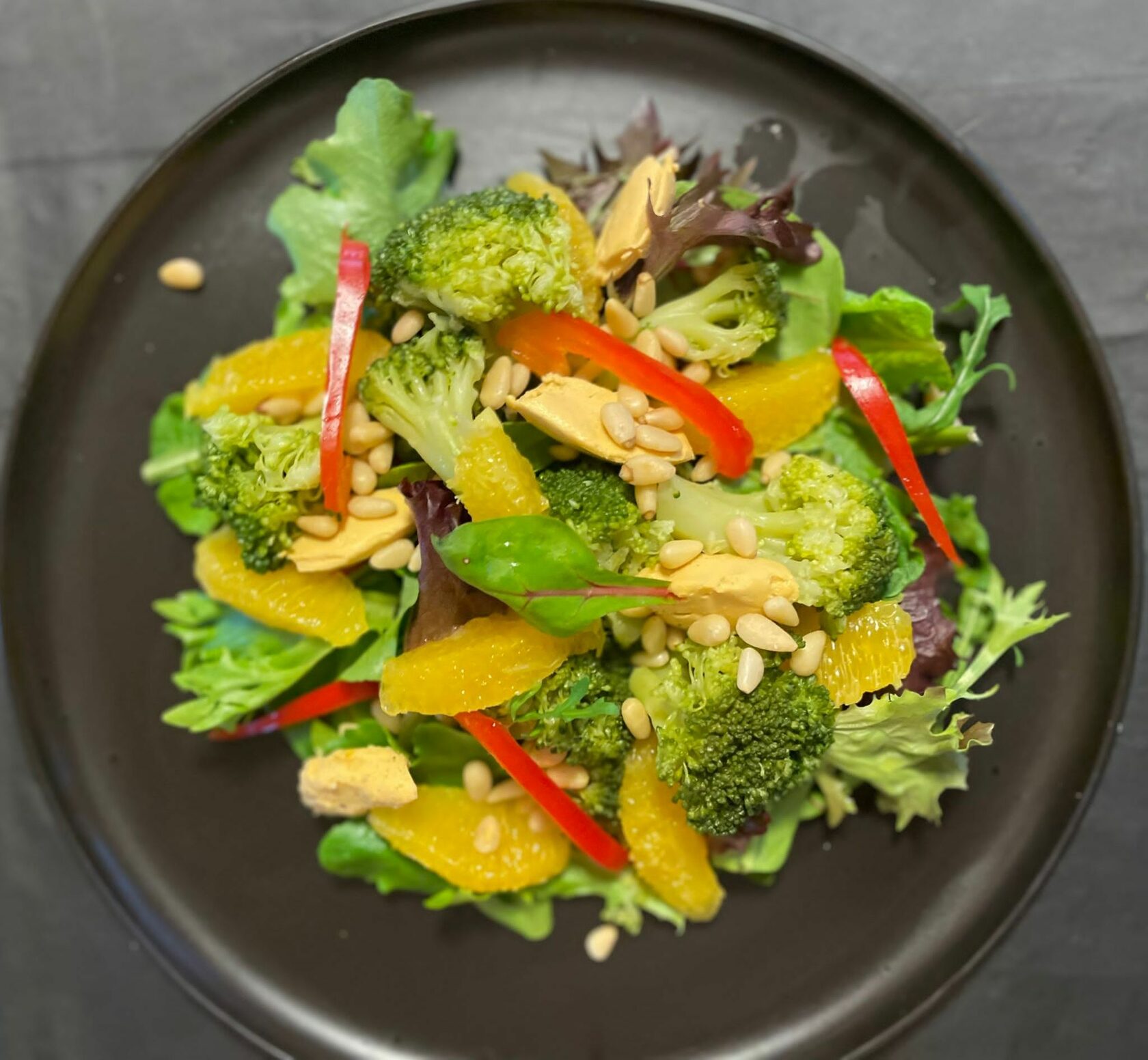 Salad with broccoli and orange
