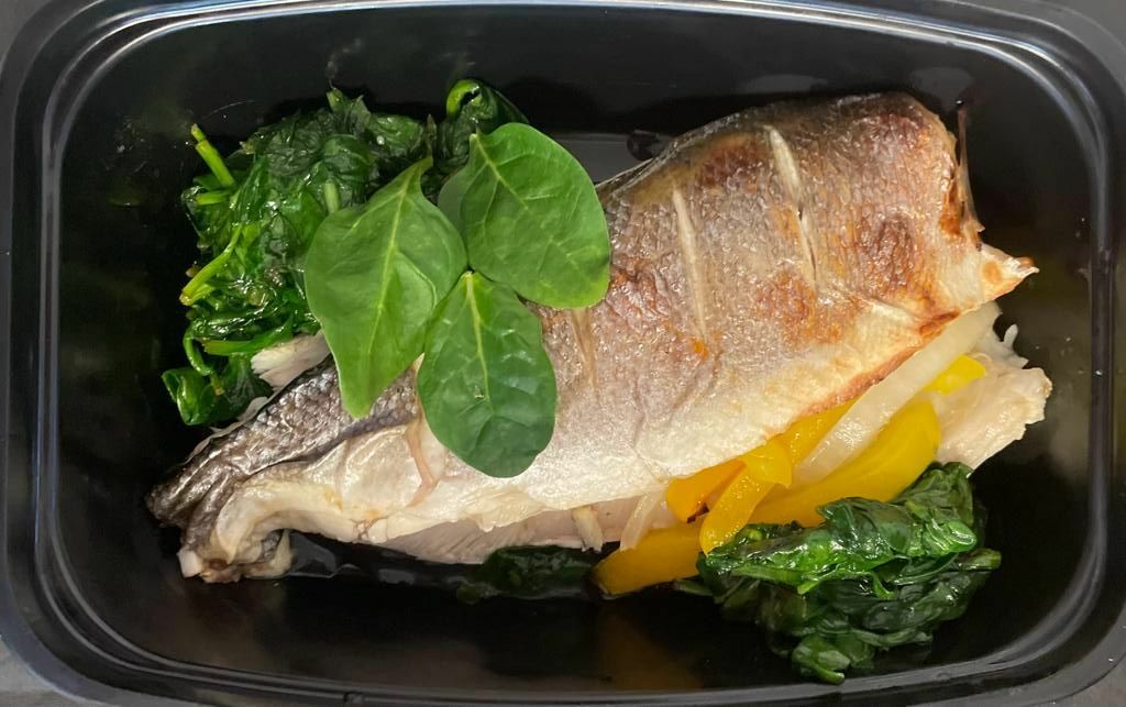 Branzinha with spinach