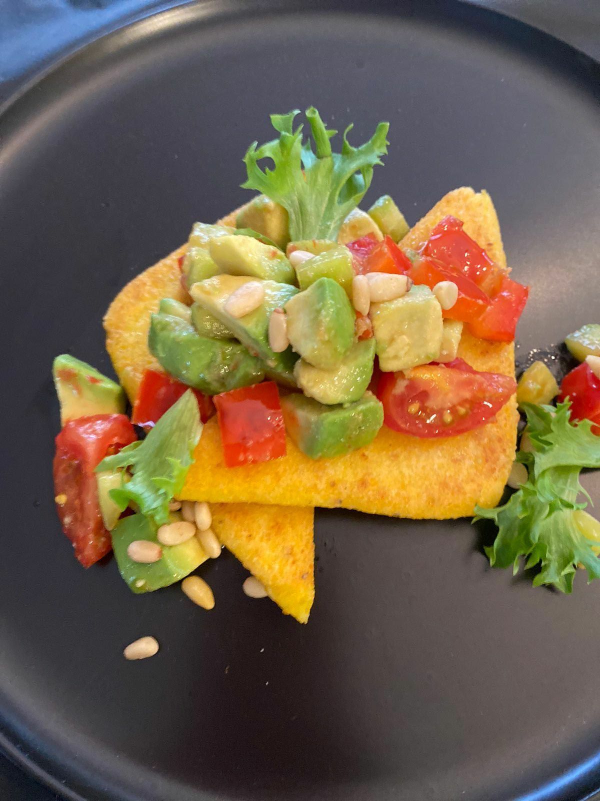 Polenta with avocado